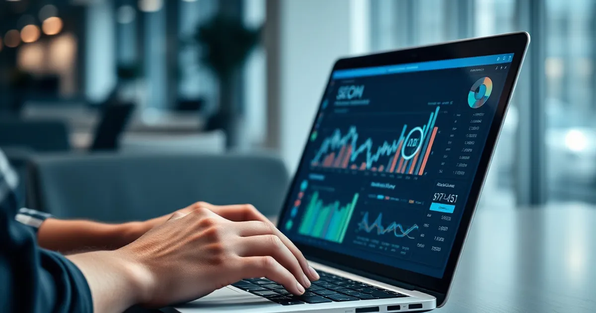 Análisis de datos SEO en un entorno de oficina moderna