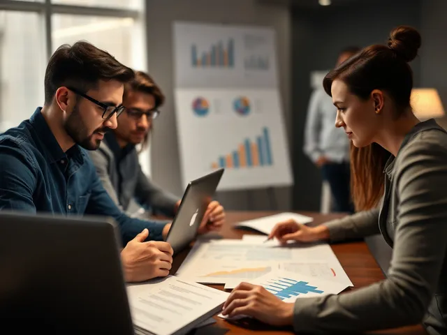 Equipo de marketing colaborando en la creación de contenido.