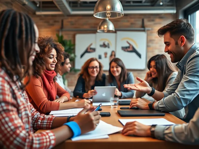 Reunión creativa del equipo de contenido