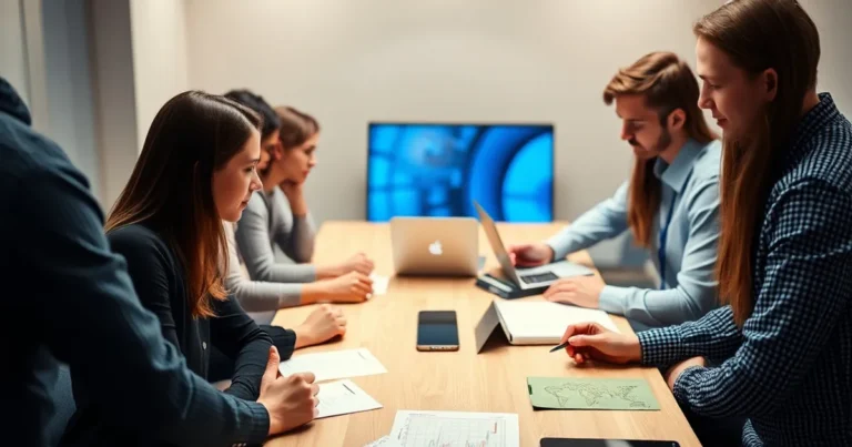 Equipo de marketing digital creando un calendario editorial