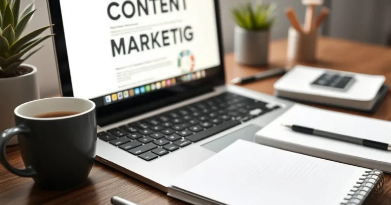 Espacio de trabajo moderno para marketing de contenidos