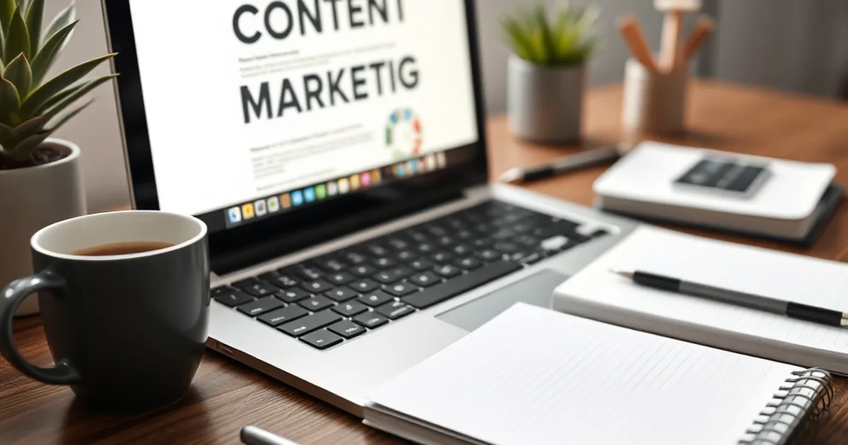 Espacio de trabajo moderno para marketing de contenidos