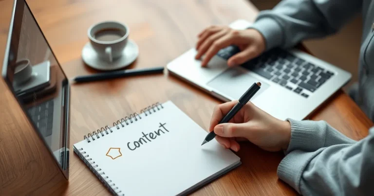Persona generando ideas de contenido para marketing