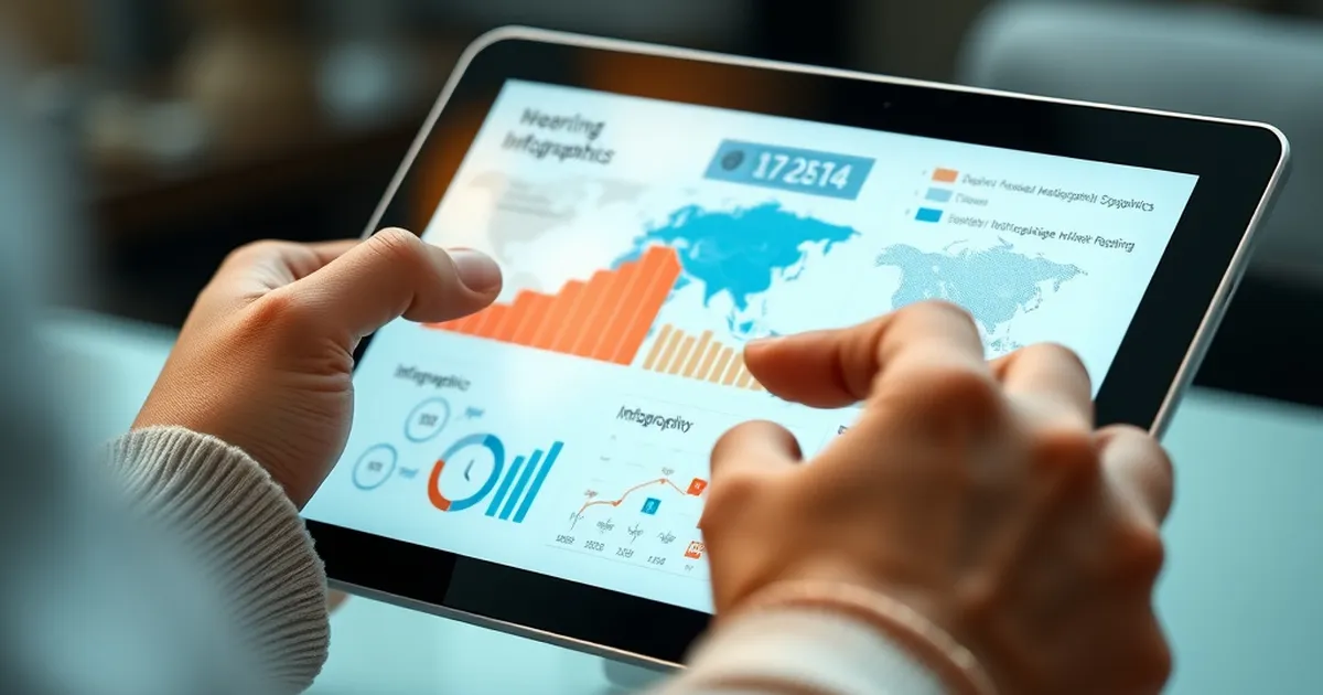 Infografía en creación en una tableta digital