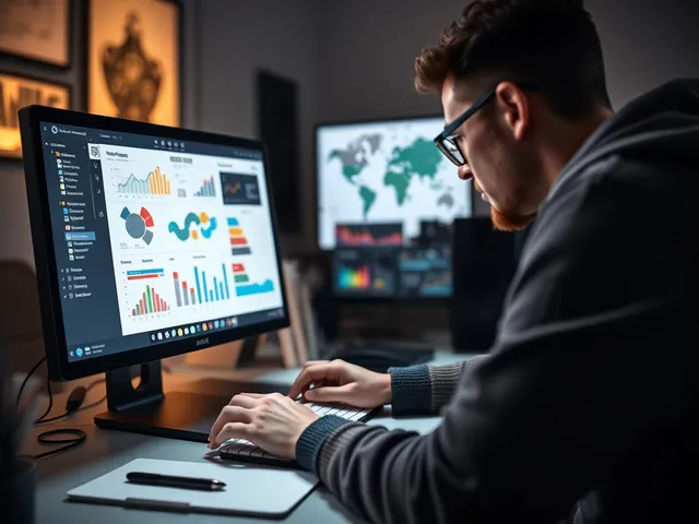 Diseñador trabajando en infografías