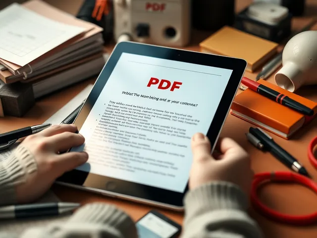 Guía en PDF atractiva mostrada en una tablet