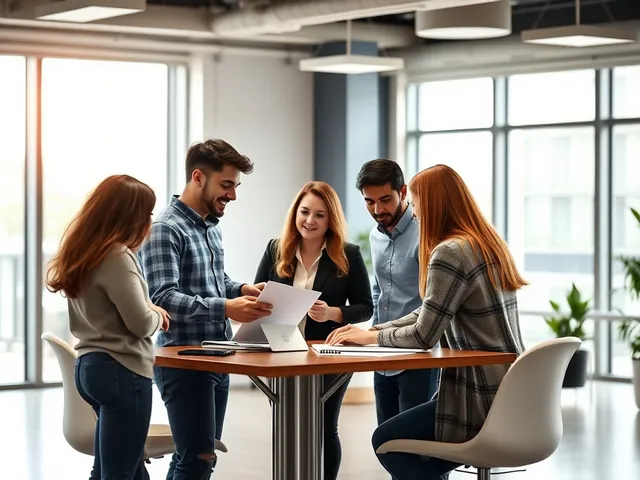 Equipo de marketing discutiendo estrategias de distribución de contenido