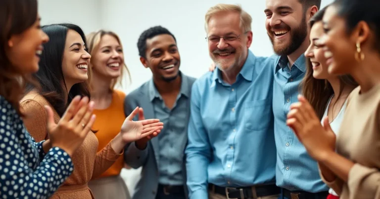 Grupo diverso compartiendo momentos de alegría y conexión.