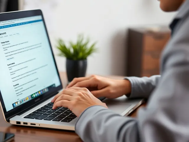 Investigación de palabras clave en una laptop