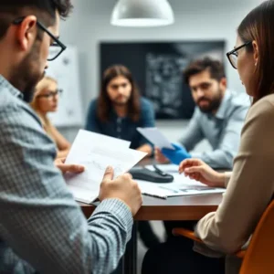 Reunión de equipo discutiendo estrategias de contenido
