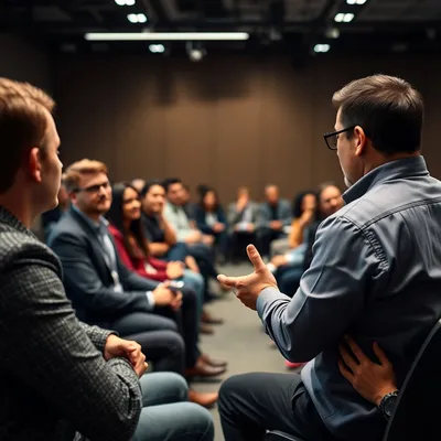 Imagen de una reunión corporativa centrada en storytelling