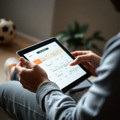 Persona planificando un calendario editorial en una tablet