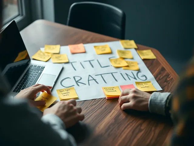 Sesión de lluvia de ideas con notas adhesivas y un portátil.