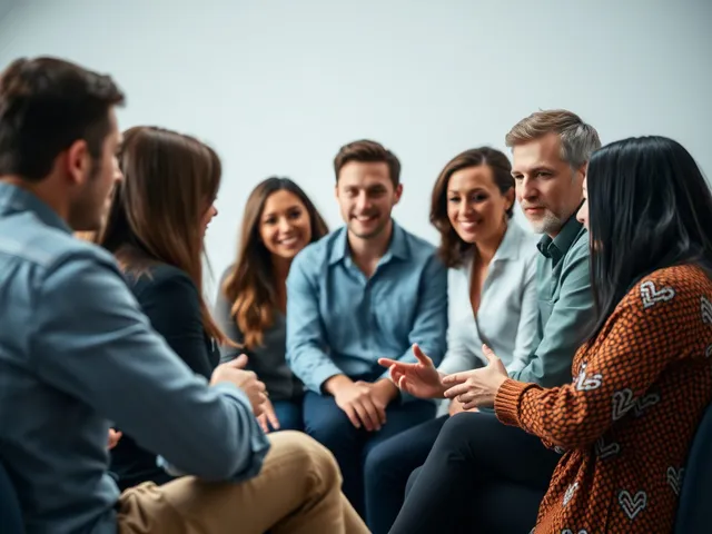 Grupo diverso de personas discutiendo sobre marketing.