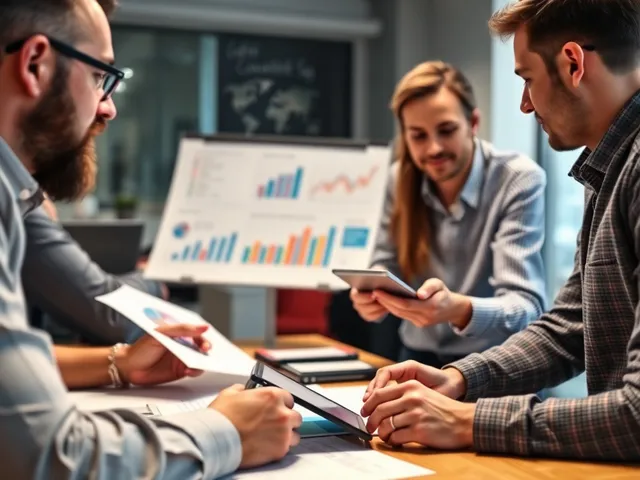 Equipo de marketing discutiendo estrategias.