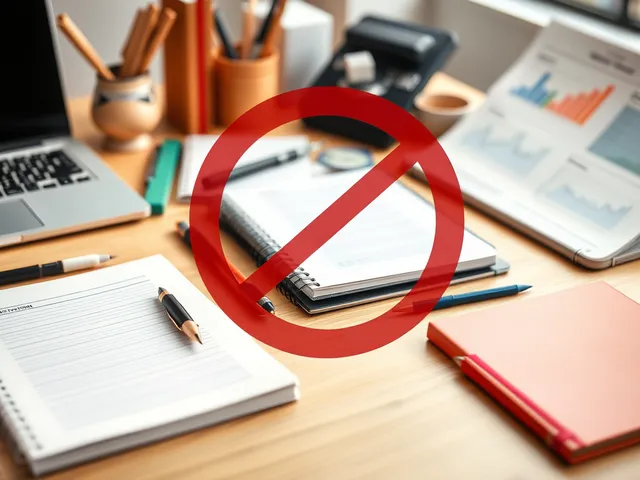 Herramientas de marketing sobre un escritorio.