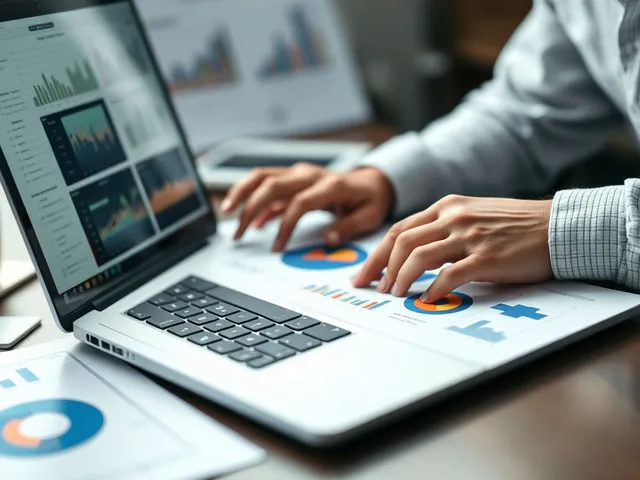 Persona analizando datos en una laptop