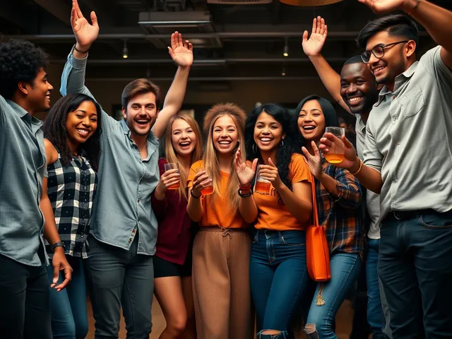 Grupo de amigos celebrando y conectando