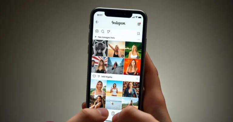 Imagen de un smartphone mostrando Reels de Instagram vibrantes