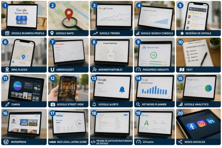 20 Herramientas gratuitas para mejorar el posicionamiento local y multiplicar tus ventas online