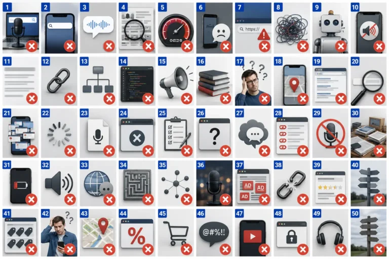 50 Errores al optimizar tu web para la búsqueda por voz que debes evitar hoy mismo